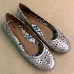 Cobb Hill Metallic Ballet Flats - Comfy Women’s Leather Shoes - US Size 11 - EUC
